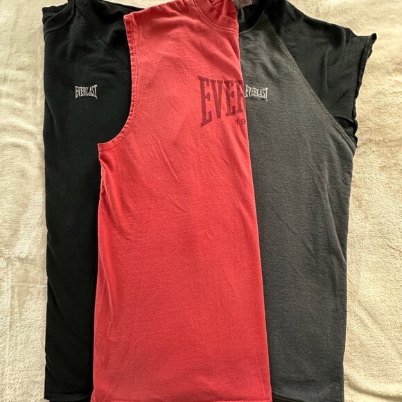 Everlast Cutoff Tee Bundle (3 Shirts, XL) – Black, Red & Gray - Picture 14 of 14